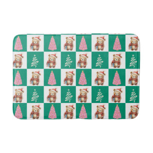 Tapis De Bain Jolie peluche Oear Père Noël Joyeuse fête des arbr