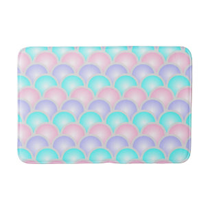 Tapis De Bain jolie rose aqua bleu pastel écailles de sirène