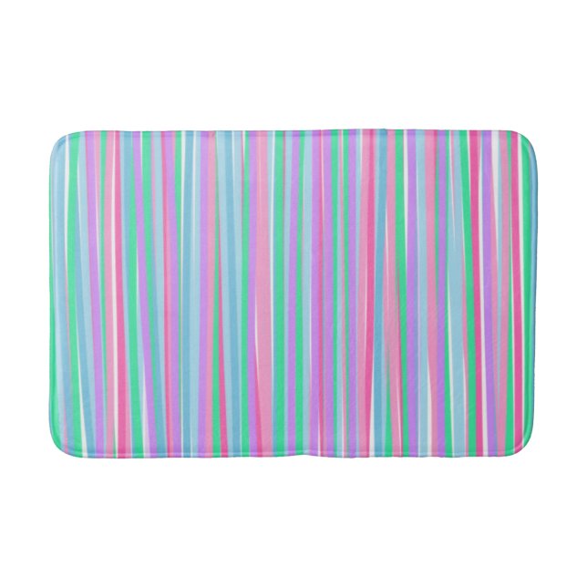 Tapis De Bain Jolies bandes Vertes Pastels (Devant)