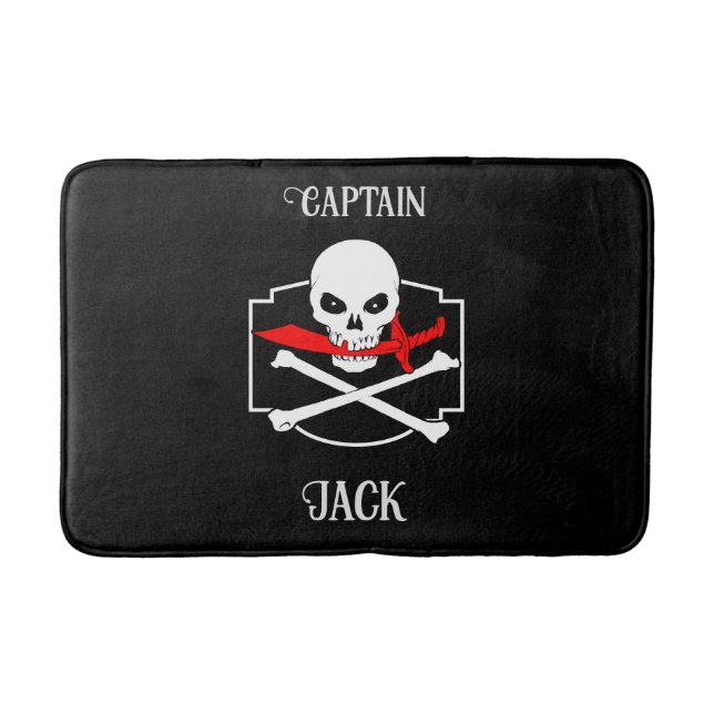 Tapis De Bain Jolly roger personnalisé (Cutlass) (Devant)
