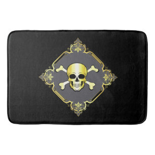 Tapis De Bain Jolly roger/pirate/or/noir