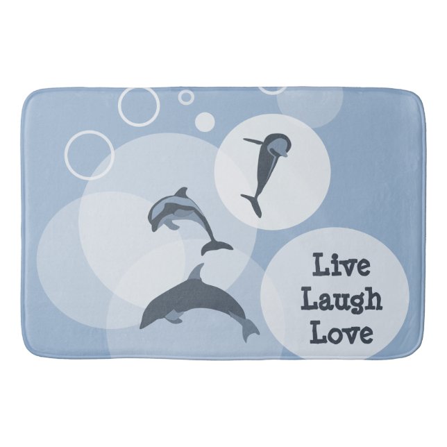 Tapis De Bain Jouer Vague Jumping Dolphins acier-bleu (Devant)