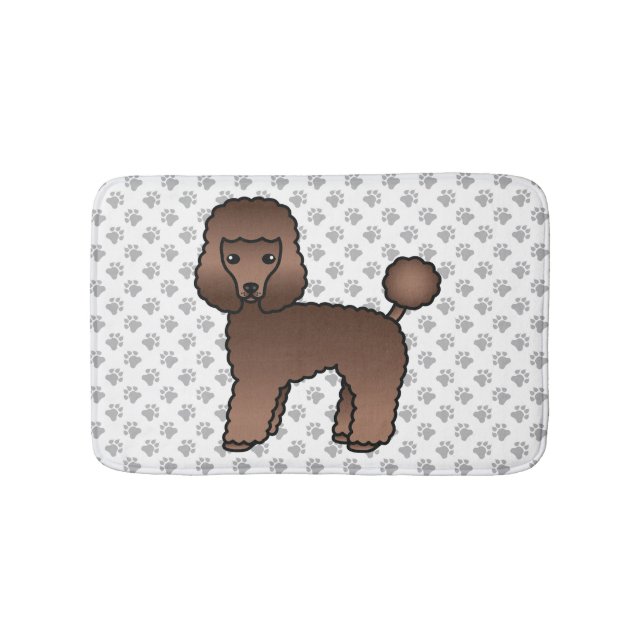 Tapis De Bain Jouet Brown Poodle joli Cartoon Chien (Devant)