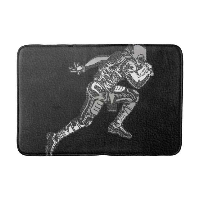Tapis De Bain Joueur de football exécutant le quart-arrière Blac (Devant)