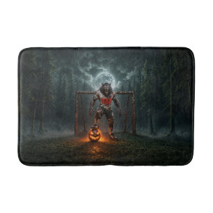Tapis De Bain Joueur de football Loup-Garou Art Horreur Hallowee