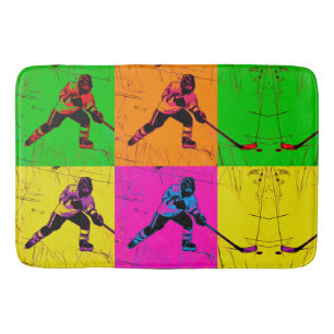 Tapis De Bain Joueur de hockey de maniement des bâtons