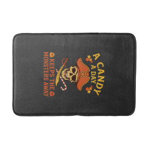 Tapis De Bain Jour de bonbons Halloween Pirate Crâne Canne