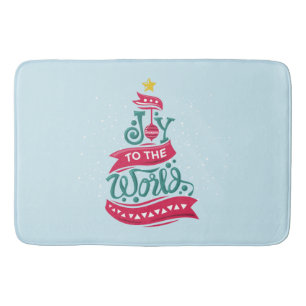 Tapis De Bain Joy to the World Christmas Citation Typographie
