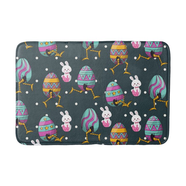 Tapis De Bain Joyeuse journée de Pâques - Drôle Lapin Souhaite M (Devant)