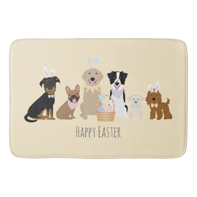 Tapis De Bain Joyeux Chiens de Pâques (Devant)