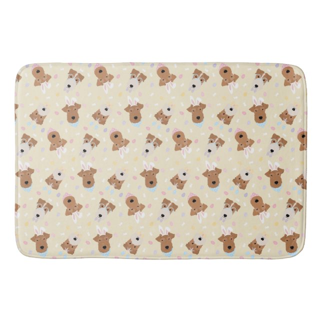Tapis De Bain Joyeux Chiens de Terrier gallois de Pâques (Devant)