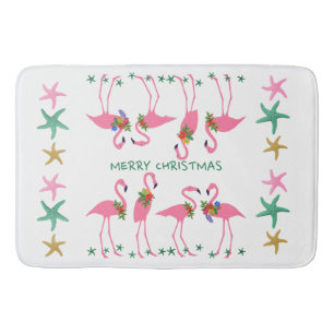 Tapis De Bain Joyeux Flamants roses de Noël Starfish Décor