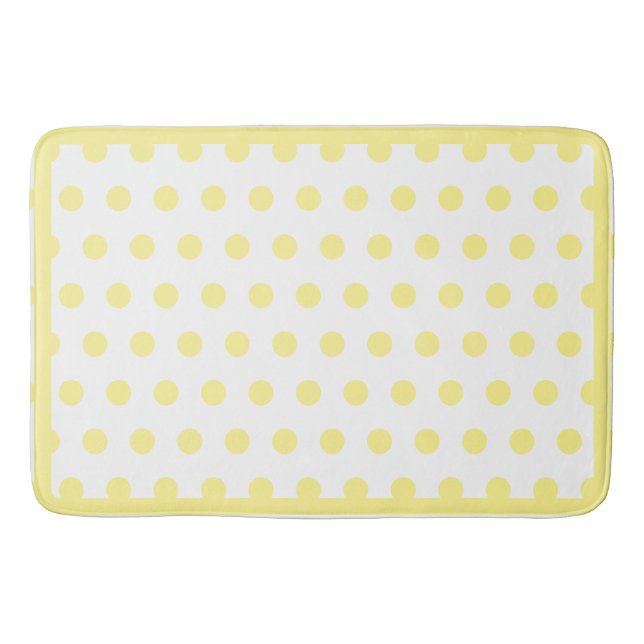 Tapis De Bain Joyeux Joyful Yellow À petits pois frontière jaune (Devant)
