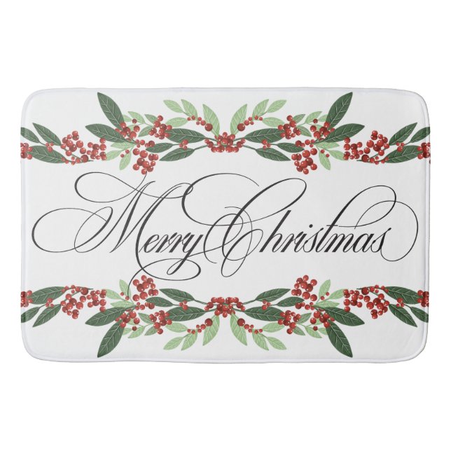 Tapis De Bain Joyeux Noël Botanique (Devant)