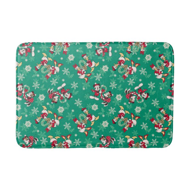 Tapis De Bain Joyeux Noël | Deck the Halls Mickey & Donald (Devant)