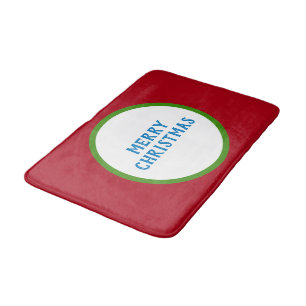 Tapis De Bain Joyeux Noël rouge bleu vert