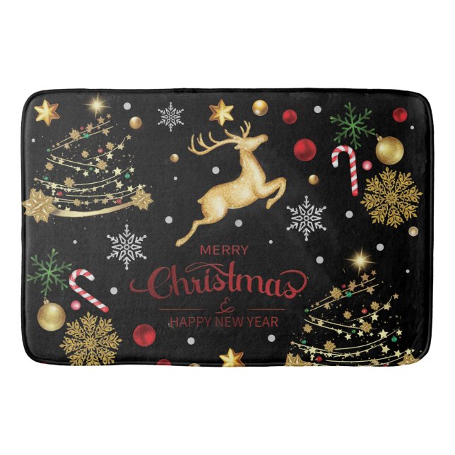 Tapis De Bain Joyeux sapin rouge (Devant)