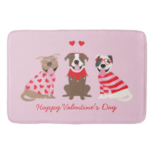 Tapis De Bain Joyeux Valentines Day American Pit Bull Terriers