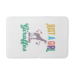 Tapis De Bain Juste une fille qui aime les girafes vintage vecte