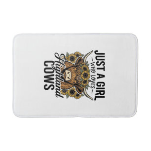 Tapis De Bain Juste Une Fille Qui Aime Les Vaches Highland Desig