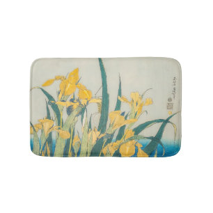 Tapis De Bain Katsushika Hokusai - Grasshopper et Iris