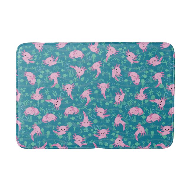 Tapis De Bain Kawaii Axolotl dans le chauve-souris (Devant)