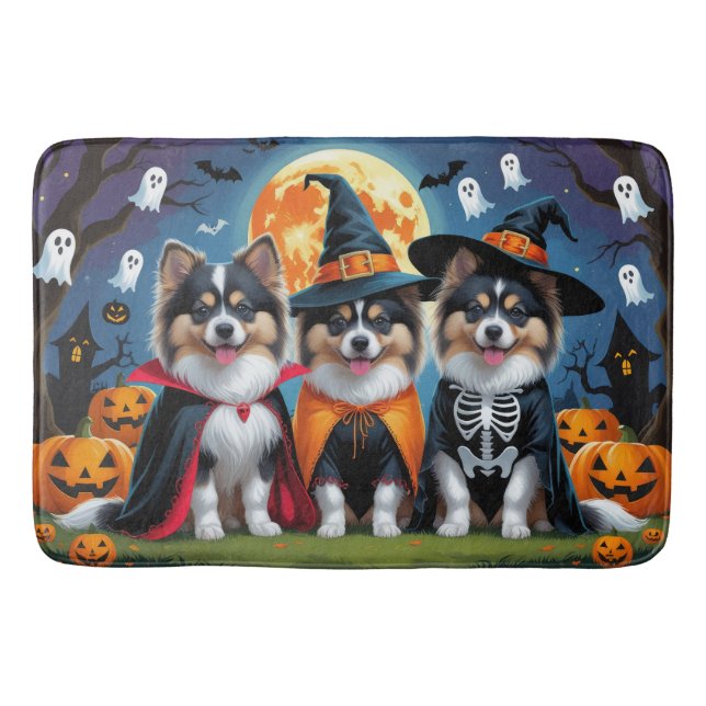 Tapis De Bain Keeshond Chiens Citrouille Halloween Funny (Devant)