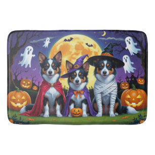 Tapis De Bain Kelpies australiennes Chiens Citrouille Halloween 