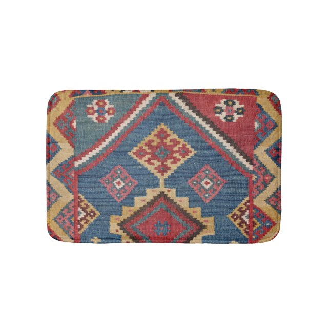 Tapis De Bain Kilim Royal Blue Yellow Classic  (Devant)