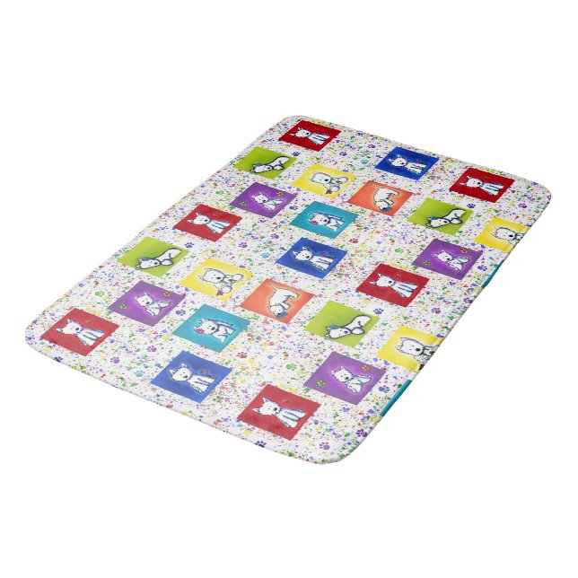 Tapis De Bain KiniArt Flowerbox Westies (Angle)