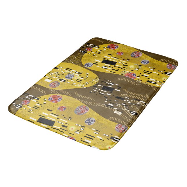 Tapis De Bain Klimt Inspiré Or Motif Art Nouveau Le Baiser (Angle)
