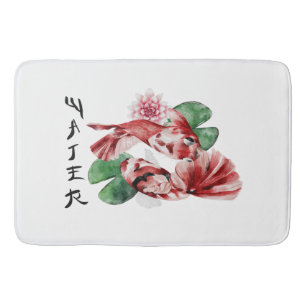 Tapis De Bain Koi Fish Style japonais Script Art oriental