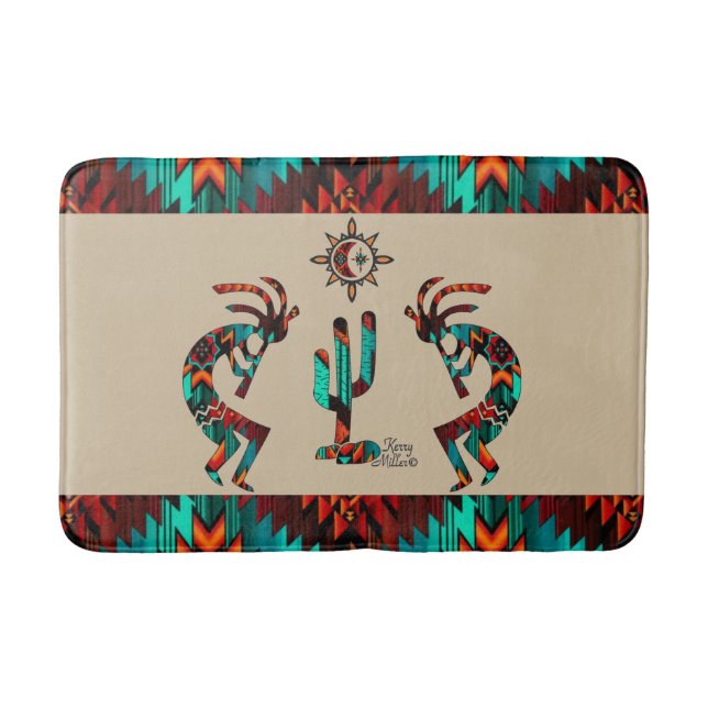 Tapis De Bain Kokopelli Et Cactus (Devant)