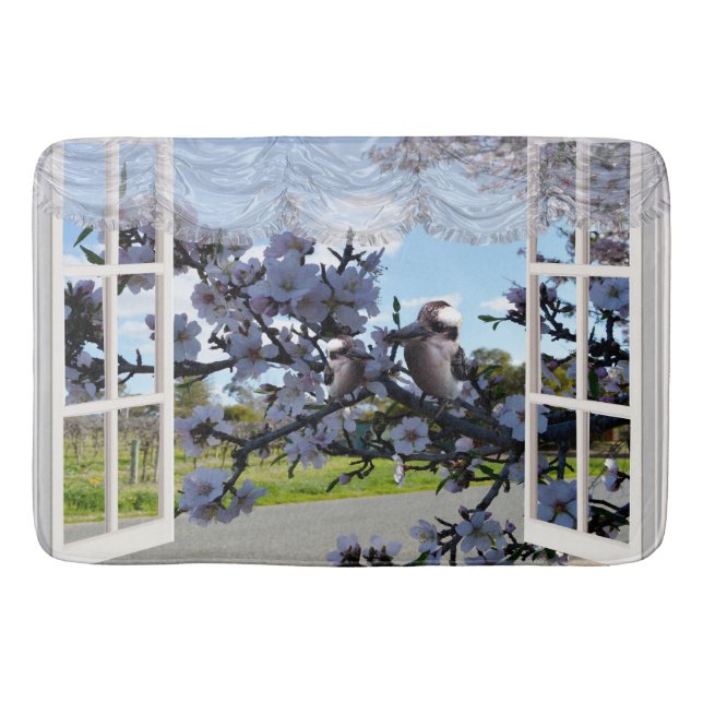 Tapis De Bain Kookaburras Par Ma Fenêtre, (Devant)