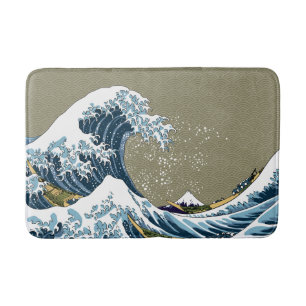 Tapis De Bain La Grande vague au large de Kanagawa - Art japonai