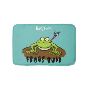 Tapis De Bain La grenouille règle drôle dessin de grenouille ver
