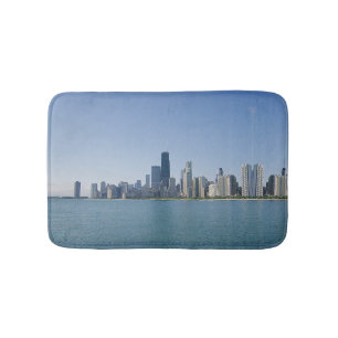 Tapis De Bain La ligne aérienne de Chicago avec Motif miroir
