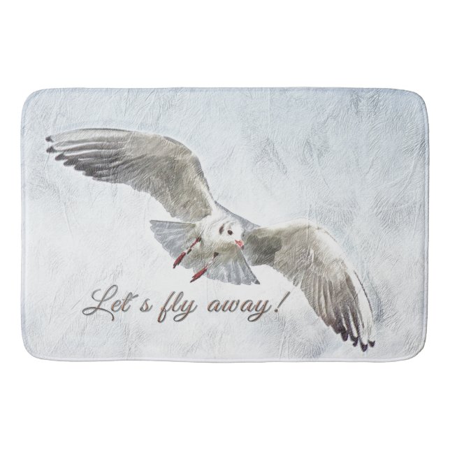 Tapis De Bain La plage de mouette "nous a laissés piloter loin" (Devant)