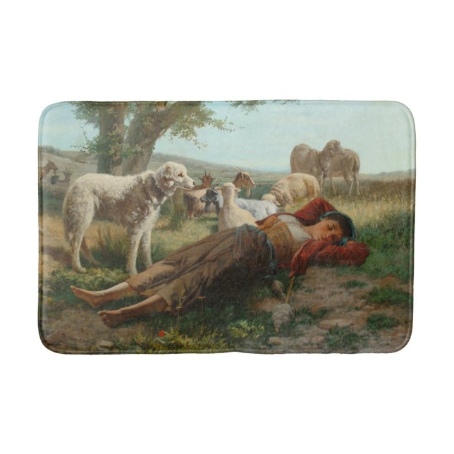Tapis De Bain La Siesta de la Goatherder Girl (par Carlo Ademoll (Devant)