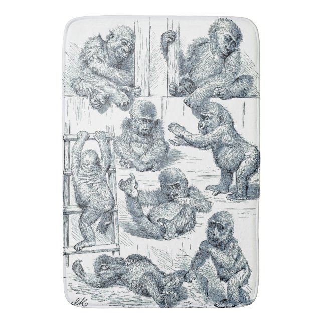 Tapis De Bain La vie d'un jeune gorille (devant Vertical)