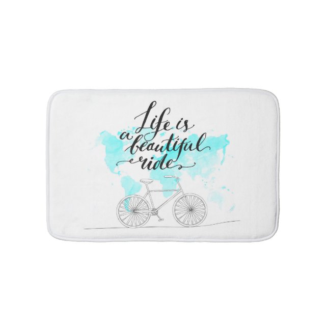 Tapis De Bain La vie est un beau bleu de tour (Devant)