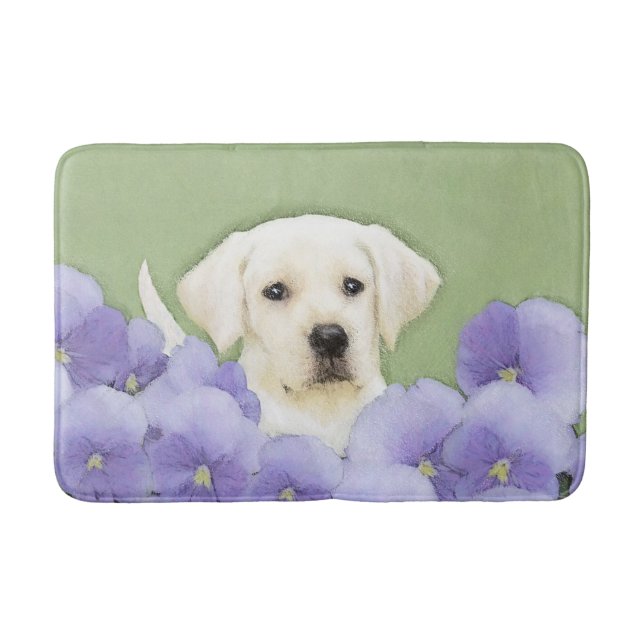 Tapis De Bain Labrador Retriever Puppy Painting Original Chien A (Devant)