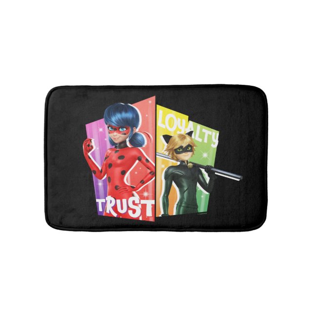 Tapis De Bain Ladybug & Cat Noir | Confiance et fidélité (Devant)