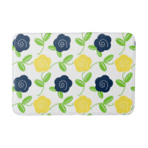 Lancer floral d'art folklorique en bleu marine et 