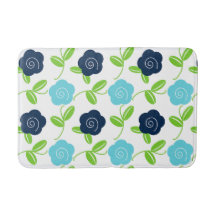 Lancer floral d'art folklorique en bleu marine et