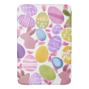 Tapis De Bain lapin avec oeufs de pâques