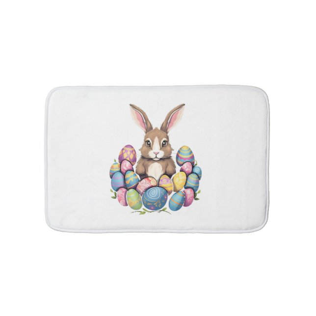 Tapis De Bain Lapin de Pâques OEufs colorés Chasse aux oeufs de  (Devant)