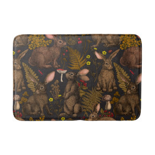 Tapis De Bain Lapins et flore boisée Mat de bain