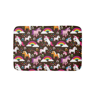 Tapis De Bain l'arc-en-ciel de licorne badine le cheval