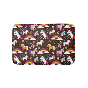 Tapis De Bain l'arc-en-ciel de licorne badine le cheval